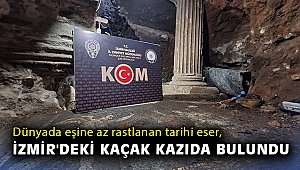Dünyada eşine az rastlanan tarihi eser, İzmir'deki kaçak kazıda bulundu