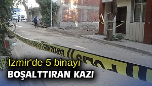 İzmir'de 5 binayı boşalttıran kazı
