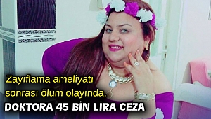 Zayıflama ameliyatı sonrası ölüm olayında, doktora 45 bin lira ceza