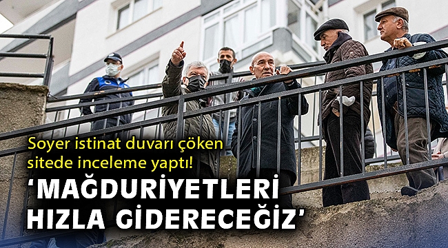 Başkan Soyer istinat duvarı çöken sitede inceleme yaptı: Mağduriyetleri hızla gidereceğiz