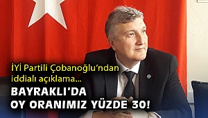 İYİ Partili Çobanoğlu’ndan iddialı açıklama: Bayraklı’da oy oranımız yüzde 30!