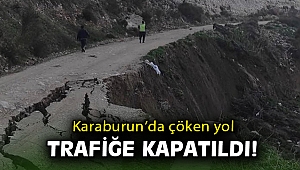 Karaburun'da facianın eşiğinden dönüldü: Çöken yol trafiğe kapatıldı