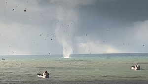 Karadeniz'de hortum! Yaklaşık 5 dakika sürdü