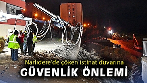 Narlıdere’de çöken istinat duvarına güvenlik önlemi
