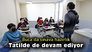 Buca’da sınava hazırlık tatilde de devam ediyor