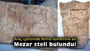 İzmir'de araç içerisinde Roma dönemine ait mezar steli bulundu