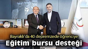 Bayraklı'da 40 depremzede öğrenciye eğitim bursu desteği