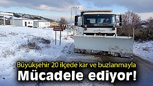 İzmir Büyükşehir Belediyesi 20 ilçede kar ve buzlanmayla mücadele ediyor