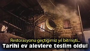 İzmir’de tarihi müstakil taş ev alevlere teslim oldu