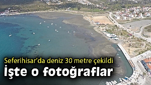 Seferihisar’da deniz 30 metre çekildi