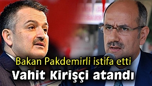 Tarım ve Orman Bakanı Bekir Pakdemirli istifa etti... Yerine gelen isim...
