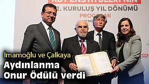 İmamoğlu ve Çalkaya, Aydınlanma Onur Ödülü verdi