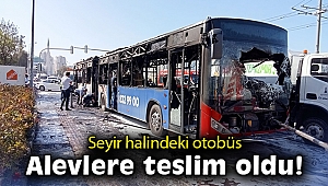 İzmir'de belediye otobüsü alevlere teslim oldu