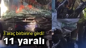 İzmir'de zincirleme kaza: 11 yaralı