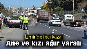 Karşıdan karşıya geçen anne ve kızına otomobil çarptı