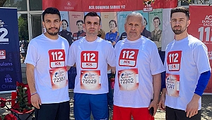 112 Çağrı Merkezi ekibi de koşuya katıldı