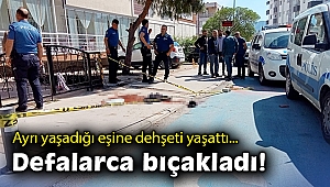 Ayrı yaşadığı karısını sokak ortasında defalarca bıçakladı