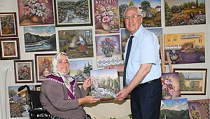 Başkan Selvitopu'dan Kavacıklı ressam Düzgünkaya'ya ziyaret