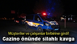 Gazino önünde silahlı kavga! Müşteriler ve çalışanlar birbirine girdi