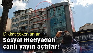 Genç adam çatıya çıktı, vatandaş cep telefonlarına sarıldı
