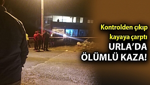 İzmir’de yoldan çıkarak kayaya çarpan sürücü hayatını kaybetti
