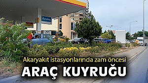Akaryakıt istasyonlarında zam öncesi araç kuyruğu