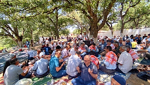Hamza Dağ, Kınık'ta üreticilerle kiraz topladı