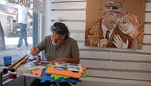 İzmirli Metin Birecikliğil, çöpten sanat çıkarıyor