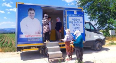 Kınık’ta Gezici Diş Sağlığı aracında tarım işçilerine sağlık taraması