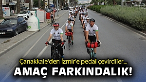 “Ormanlarımız yanmasın” diyerek Çanakkale’den İzmir’e pedal çevirdiler
