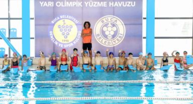 Buca’da ilk başarılı kulaç heyecanı