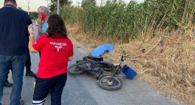 Devrilen motosikletin 73 yaşındaki sürücüsü hayatını kaybetti