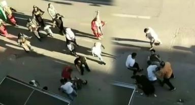 Mehter eşliğinde kavga! Görenler hayret etti