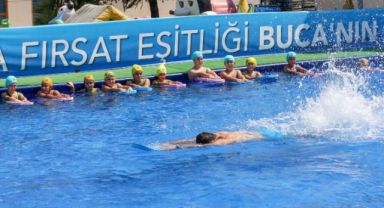 Buca’da portatif havuzlara büyük ilgi