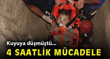 Kuyuya düşen minik Aybars 4 saat sonra kurtarıldı