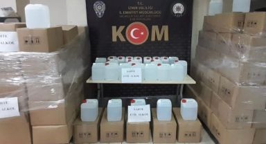 Dezenfektan görünümünde satışa sunulan 8 ton sahte etil alkol ele geçirildi