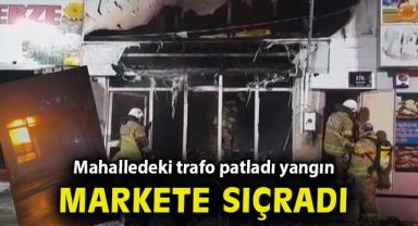 Aliağa'da trafo patladı, sonrasında market deposunda yangın çıktı