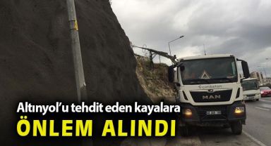 Altıunyol’u tehdit eden kayalara Büyükşehir'den önlem