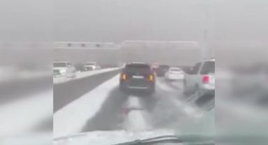 Arap Yarımadası'na dolu ve kar yağdı