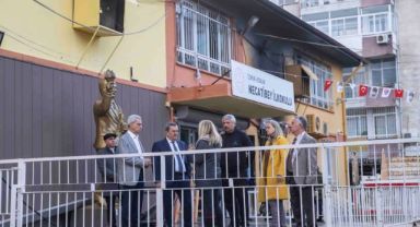 Batur, yanan Necatibey İlkokulu’nda incelemelerde bulundu