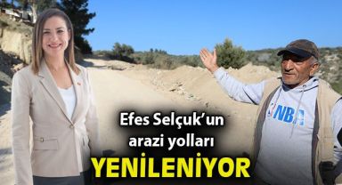 Efes Selçuk Belediyesi tarımsal arazi yollarını yeniliyor