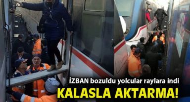İZBAN arızalandı: Yolcular 'kalasla' tren değiştirdi