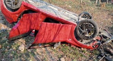 50 metreden ormanlık alana uçtu