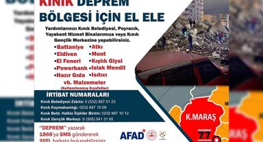 Kınık'tan deprem bölgesine yardım eli