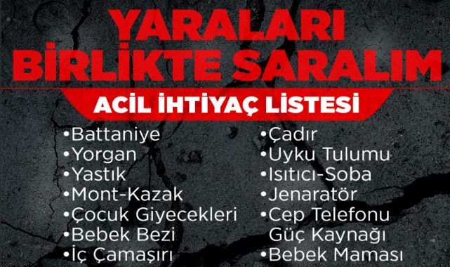 Narlıdere'den deprem bölgesi için yardım kampanyası