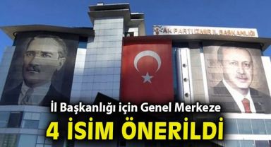 Ak Parti İzmir’de il başkanlığı için Genel Merkez'e 4 isim sunuldu