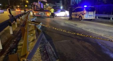 Alkollü sürücü bariyere çarptı: 1 ağır yaralı