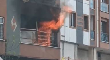 Binadaki yangına hortumlu müdahale