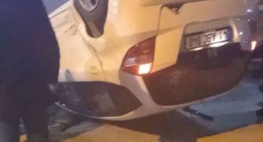 Kontrolden çıkan otomobil takla attı