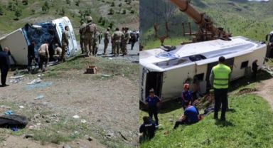 Şırnak'ta askeri personel taşıyan otobüs devrildi